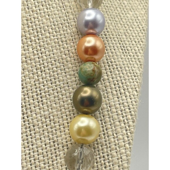 Vintage French Christian Lacroix Pearl & Stone Bead Necklace Sterling Clasp 20” - Picture 12 of 16